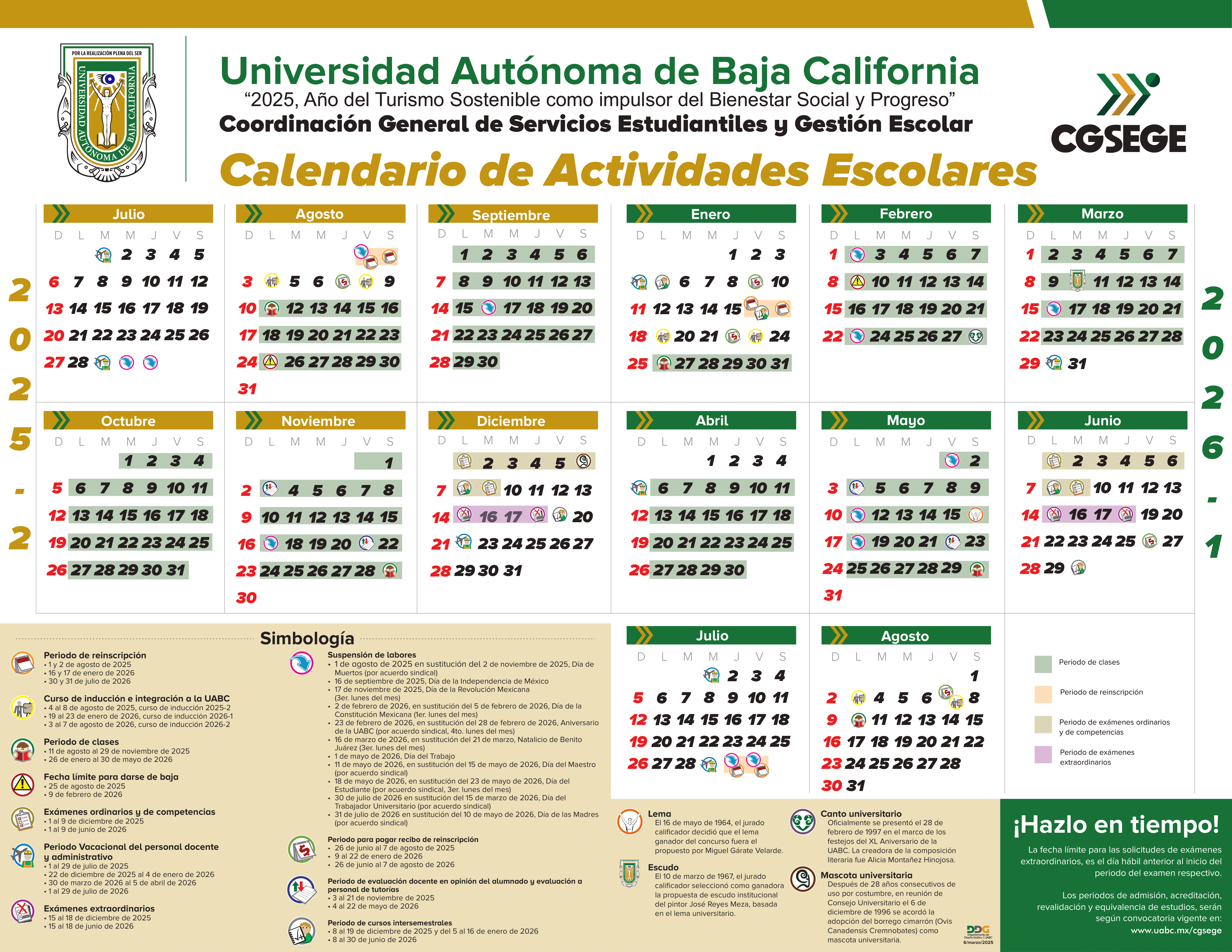 Calendario FCA UABC